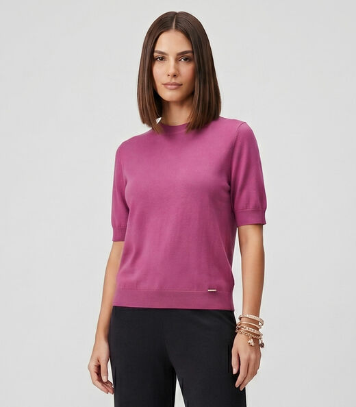 Image_Blusa Feminina Manga Curta Tricot Endless Vermelho