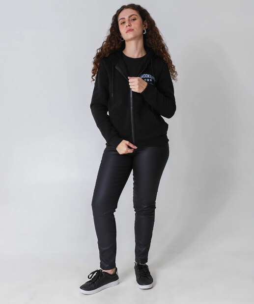 Casaco Feminino Moletom Flanelado Marisa Preto