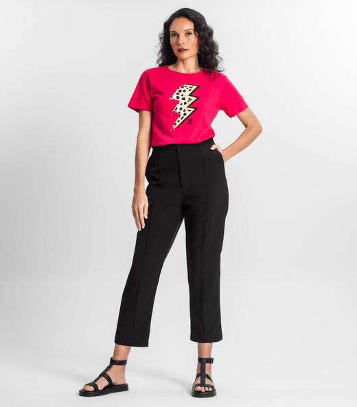 T-shirt Feminina Estampada Select Rosa