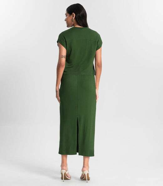 Conjunto Blusa Com Saia Rovitex Verde