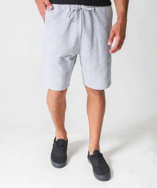 Bermuda Masculina Moletinho Mecla Marisa Cinza