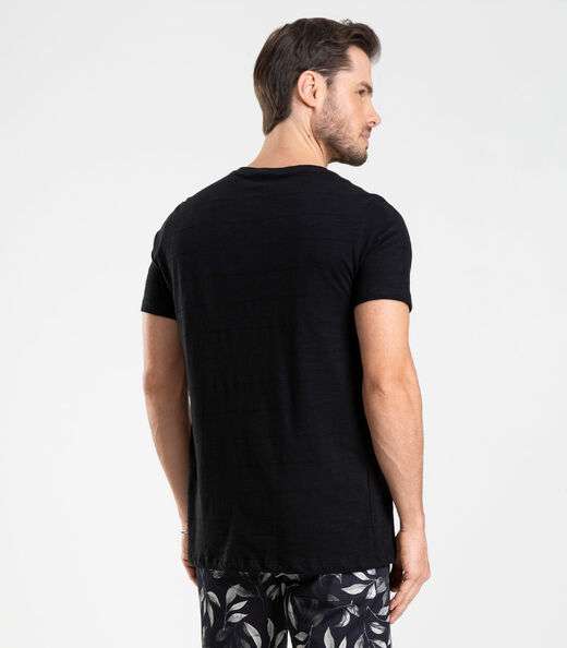 Camiseta Meia Malha Flamê Masculina Diametro Preto