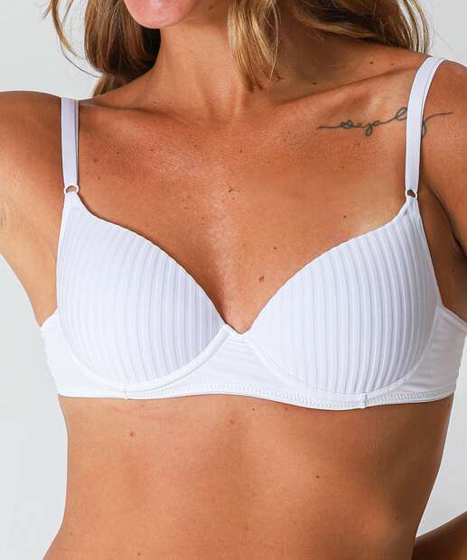 Sutiã Com Base E Com Bojo Canelado Marisa Branco