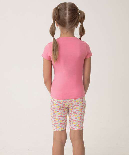 Conjunto Infantil Estampa Unicórnio Marisa Tam 4 a 10 Rosa