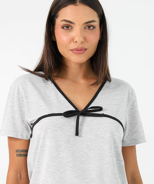 Pijama Feminino Capri Laço Marisa Cinza