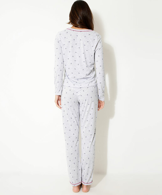 Pijama Feminino Estampado Manga longa Marisa
