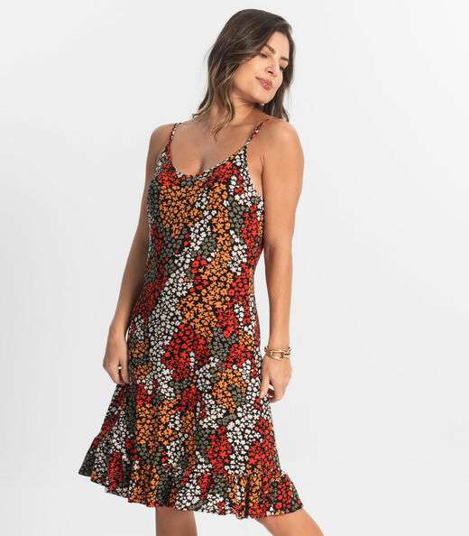 Vestido Feminino Estampado Select Laranja