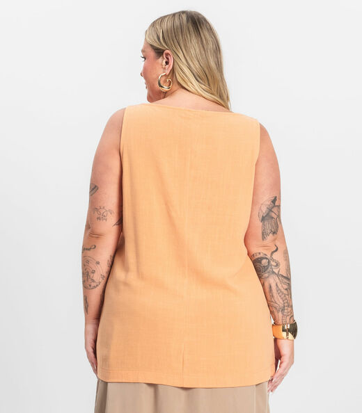Regata Feminina Plus Size Secret Glam Laranja