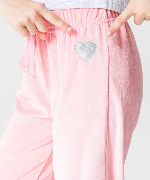 Conjunto Infantil Plush Capuz Marisa Tam 4 a 10 Rosa