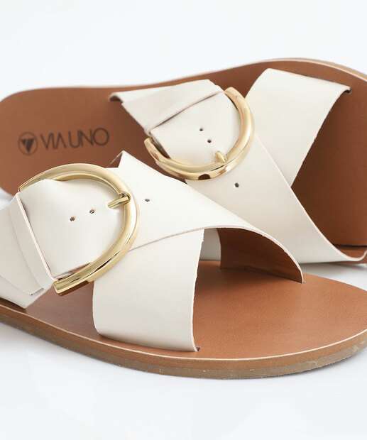 Rasteirinha Feminina Via Uno Off White