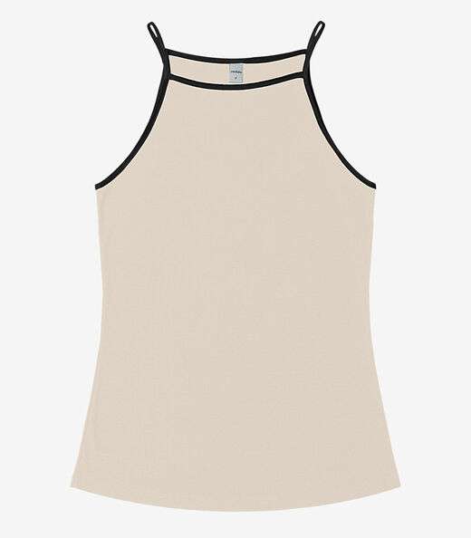Regata Feminina em Ribana de Viscose Rovitex Bege