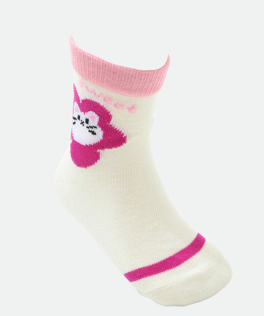 Kit 3 Meias Infantil Estampa Listras Marisa Rosa