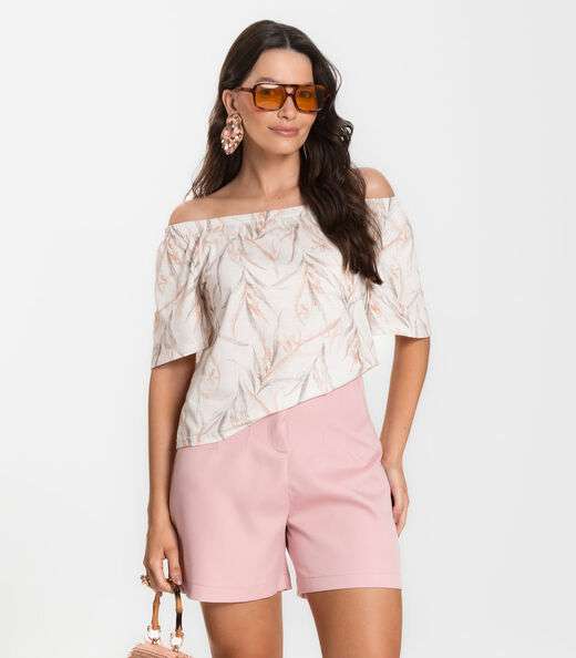Image_Shorts Feminino Alfaiataria Cós Reto Renaluci Rosa