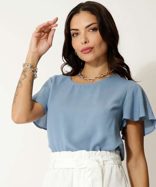 Blusa Feminina Manga Curta Marisa  