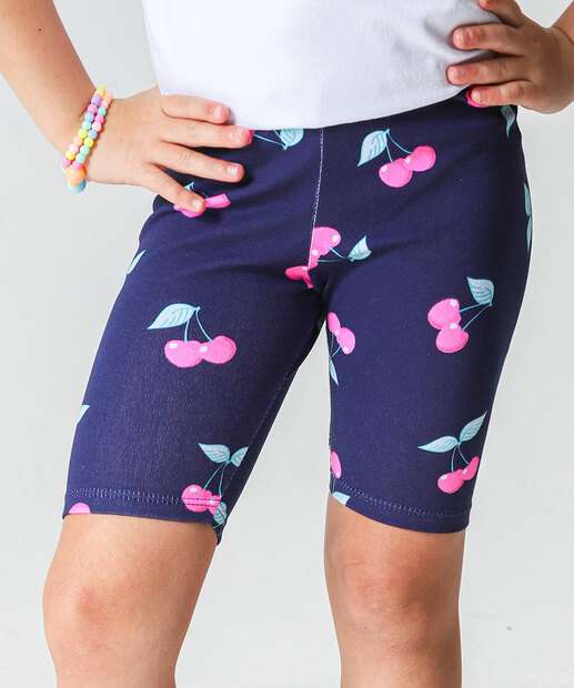 Bermuda Infantil Ciclista Cereja Marisa Tam 4 a 10 Azul