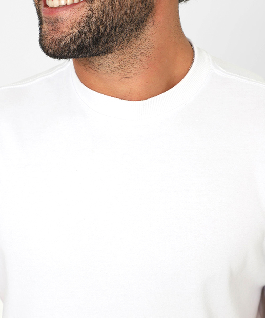 Camiseta Masculina Lisa Suedine Manga Curta Marisa Branco