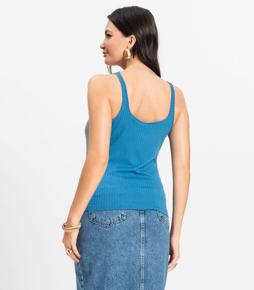 Regata em Ribana Canelada Rovitex Azul