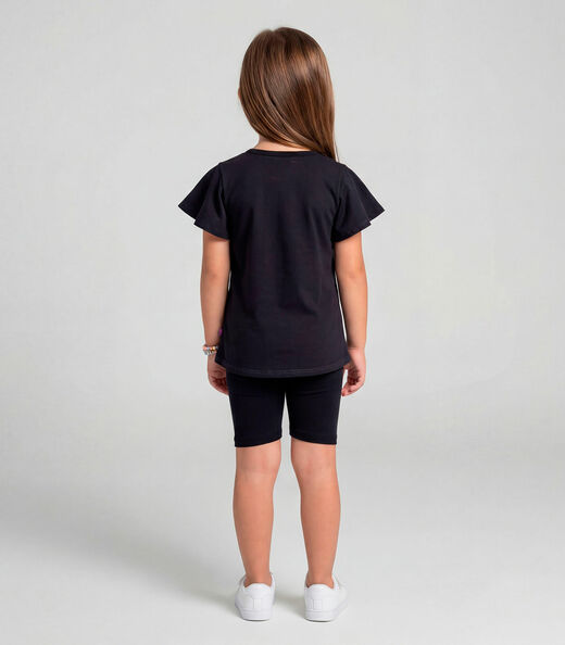 Conjunto Infantil Feminino Blusa E Ciclista Select Preto