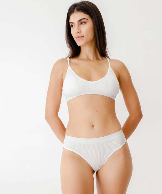 Calcinhas Fio Dental Lurex Sem Costura Marisa Branco