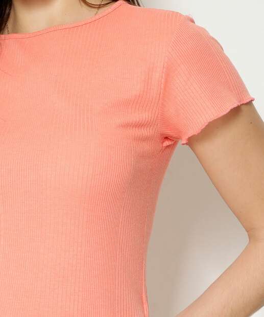 Blusa Feminina Canelada Manga Curta Marisa