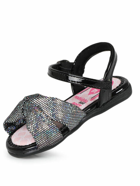 Sandália Rasteira Infantil Molekinha Holográfico Preto