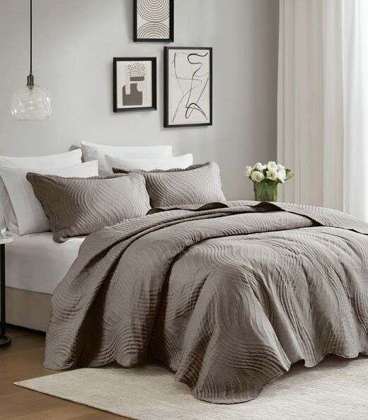 Jogo De Colcha King Milão 150 Fios Corttex Bege