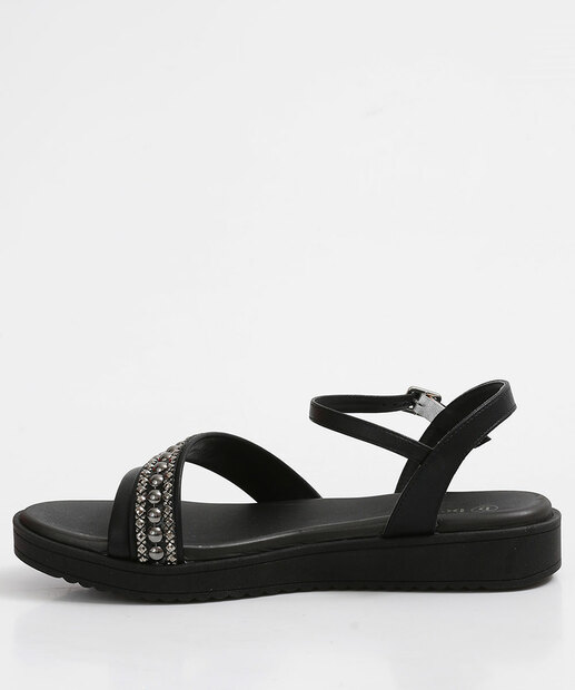 Sandália Feminina Rasteira Pedraria Bebecê 