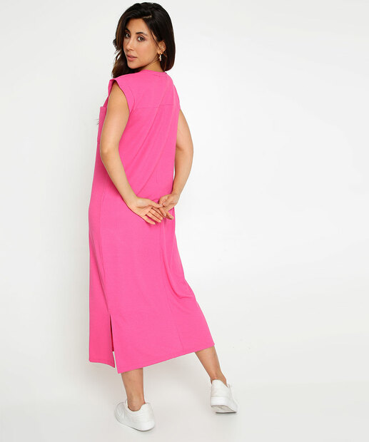 Vestido Longo Feminino Canelado Sem Manga Marisa