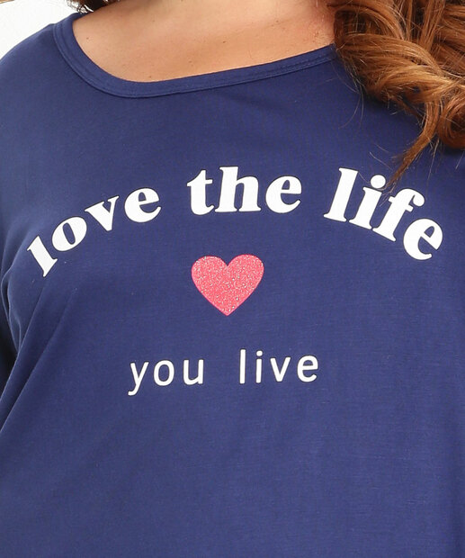 Camisola Plus Size Estampa Frase Marisa