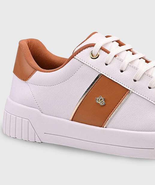 Tênis Feminino Casual Recortes Marisa Branco