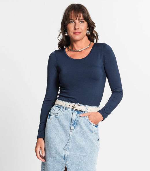 Blusa Feminina Térmica Com Fleece Interno Endless Azul
