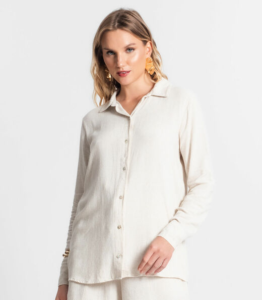 Camisa Manga Longa Feminina Endless Bege