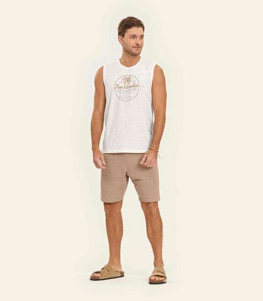 Regata em Meia Malha Masculino Diametro Bege