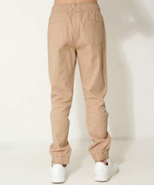 Calça Juvenil Jogger Sarja Bolsos MR Tam 10 a 16
