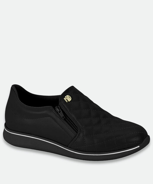 Image_Tênis Casual Feminino Matelassê Zíper Modare Preto