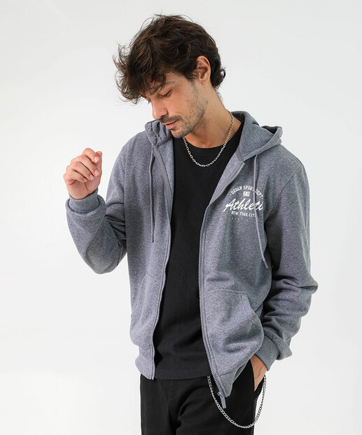 Image_Casaco Masculino Moletom Capuz Marisa Cinza