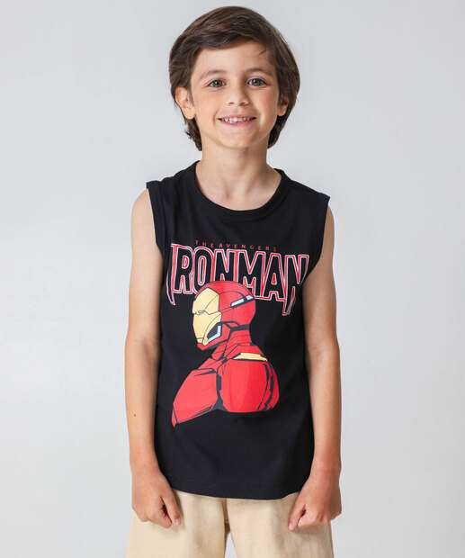 Image_Regata Infantil Homem de Ferro Tam 4 a 10 Preto