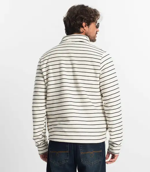 Blusão Masculino Moletinho Listrado Diametro Bege