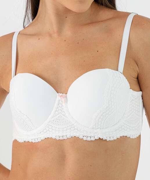 Sutiã de Renda Com Base Tomara Que Caia Marisa Off White