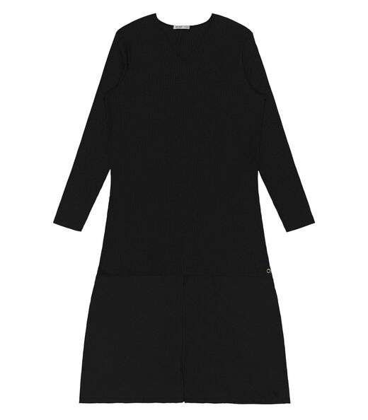 Vestido Midi Plus Size Manga Longa Secret Glam Preto