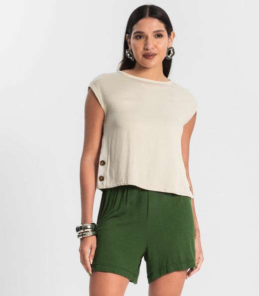 Blusa Feminina Viscose Rovitex Bege