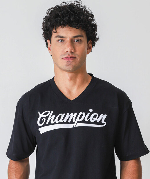 Camiseta Masculina Estampado Manga Curta Marisa Preto