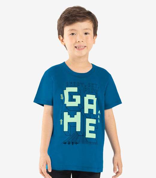 Conjunto Infantil Camiseta Com Bermuda Rovi kids Azul