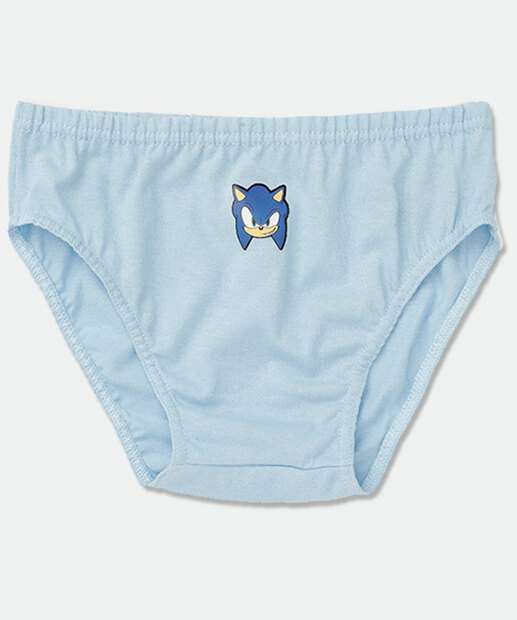 Kit 3 Cuecas Infantil Sonic Tam 2 a 12