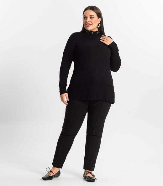 Blusão Feminino Plus Size Secret Glam Preto