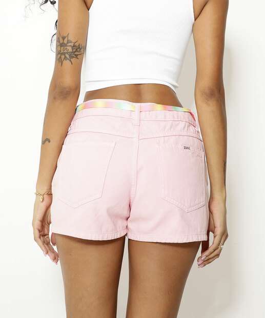 Short Feminino Sarja Destroyed Amarração Zune Jeans