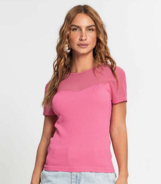 Blusa Feminina Manga Curta Endless Rosa