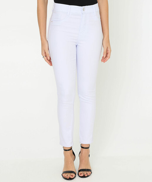 Calça Feminina Sarja Cigarrete Sawary Branco