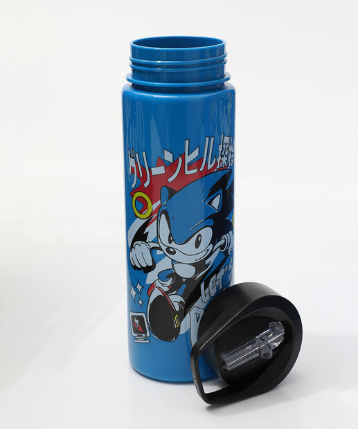 Garrafa Squeeze Estampa Sonic 670ml Azul
