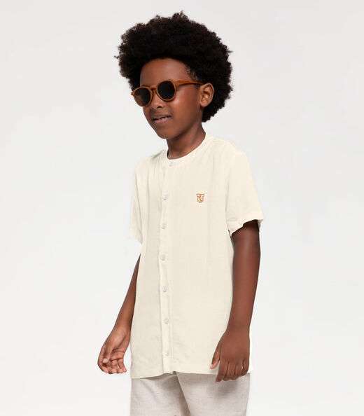 Image_Camisa Infantil Em Viscolinho Trick Nick Bege